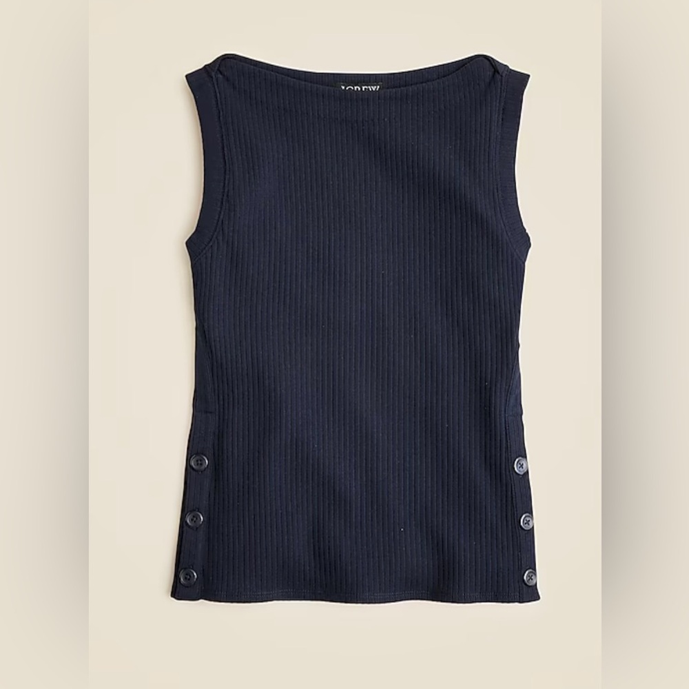 J.Crew Premium rib side-button top in navy